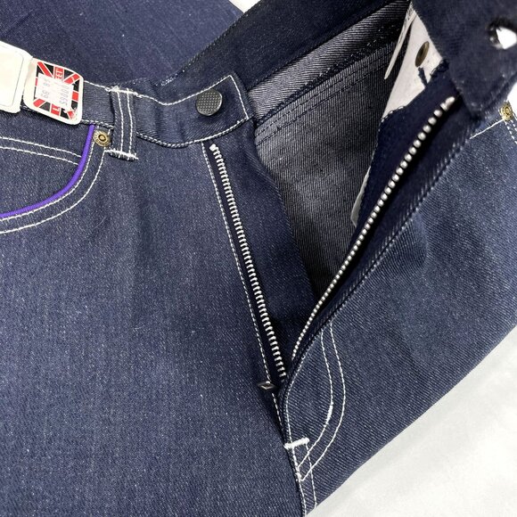 NWT Vintage 1970s Longstreet Dark Wash Denim Embroidered Jeans 12S / 23.5" - 24" - Picture 15 of 16